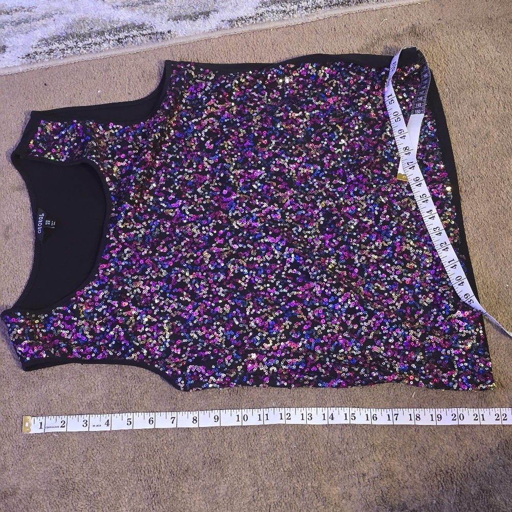George Womens Glittery Tank Top - Picture 6 of 6